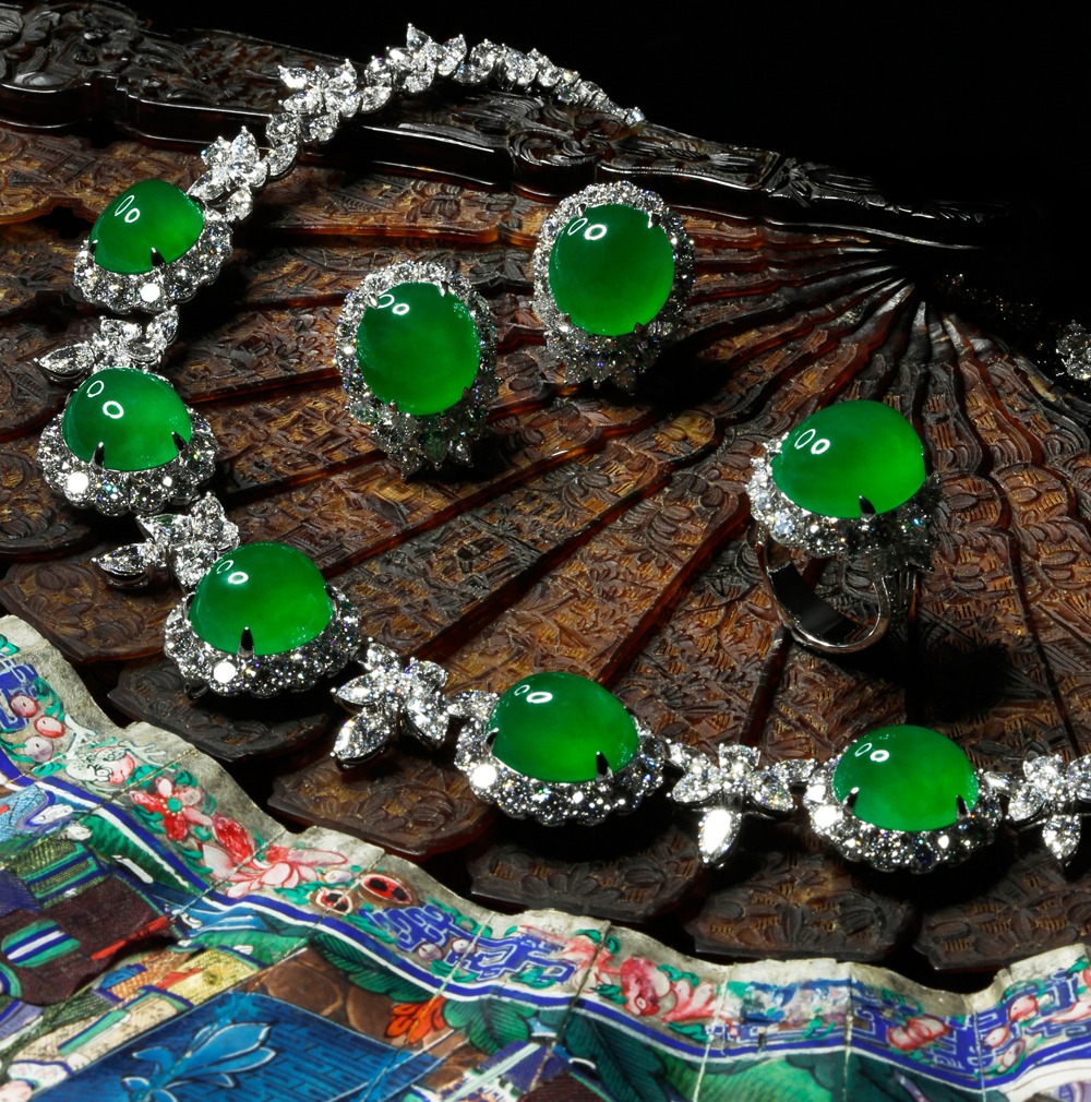 天然翡翠蛋面項鍊戒指耳環套裝- ON TUNG JEWELLERY